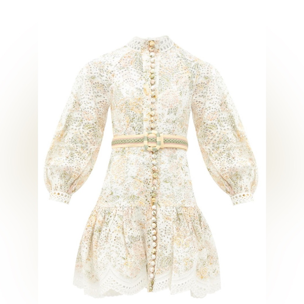 Zimmermann Pastel Floral Long Sleeve Dress